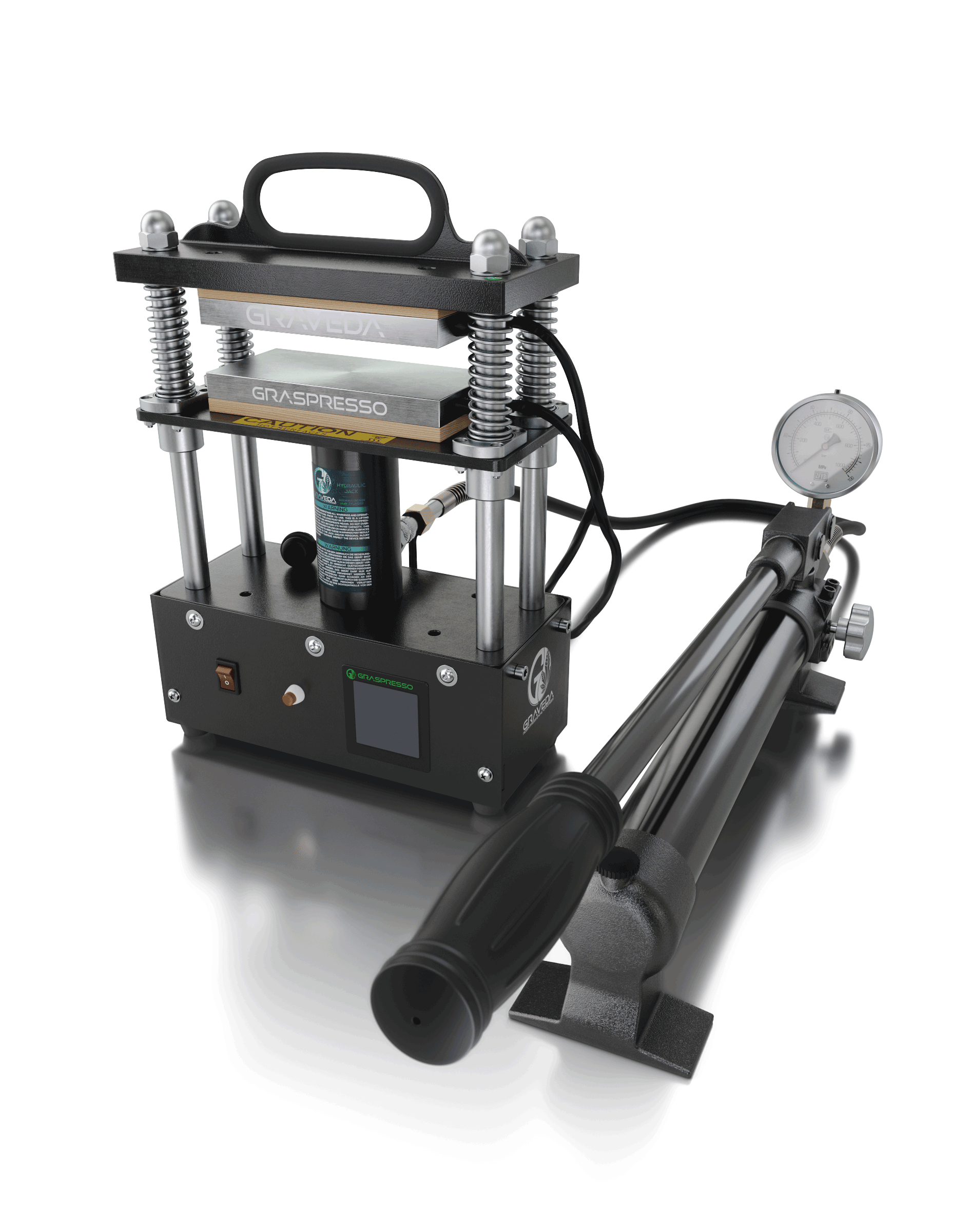 Graspresso EPIC - 20T Rosin Press mit 20 Tonnen Hydraulik Zylinder und Druckanzeige, XL Platten