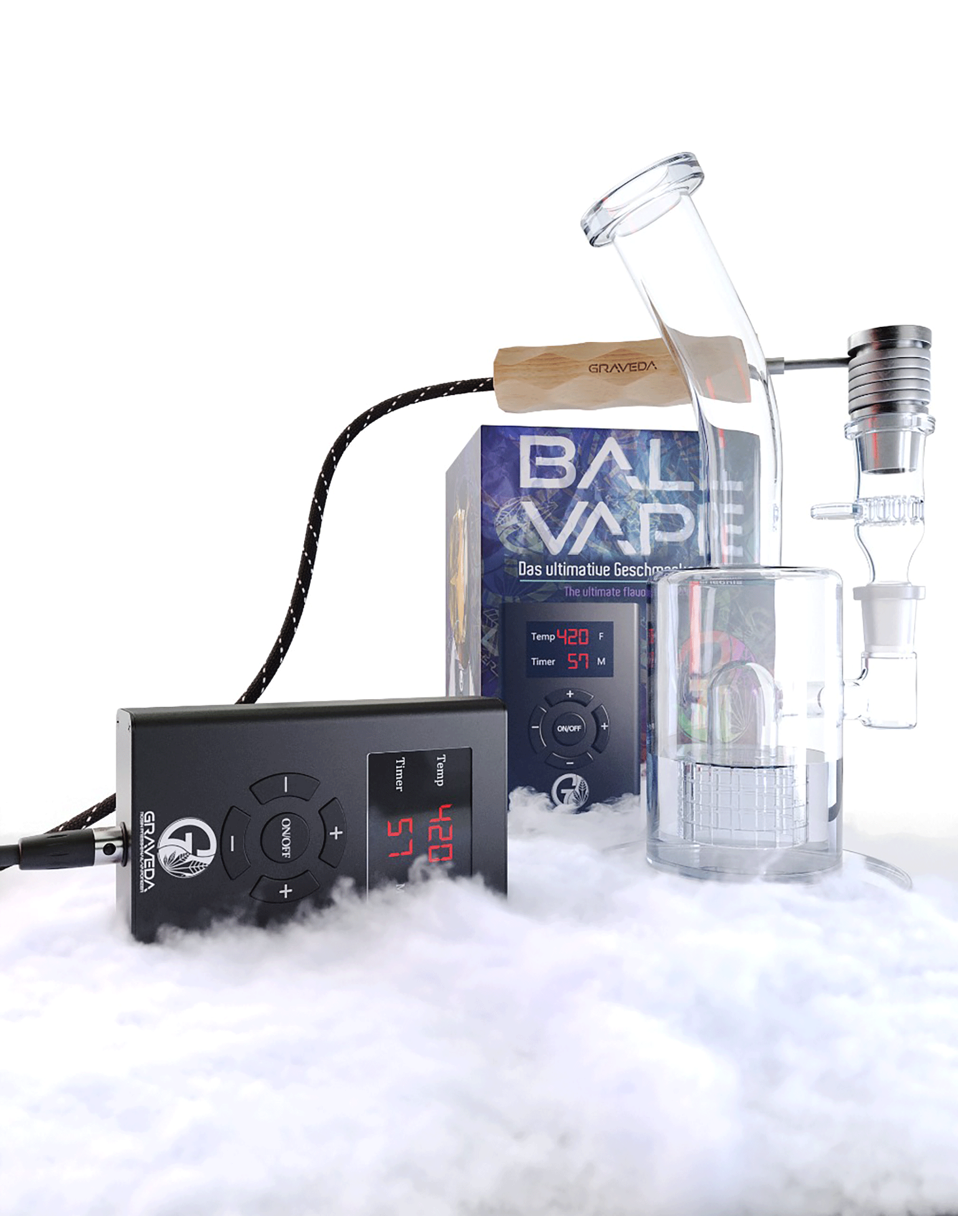 Ball-Vape mit Titan Head und 4mm Terppearls für exzellenten Geschmack und Dampf Vaporizer für Cannabis 14mm